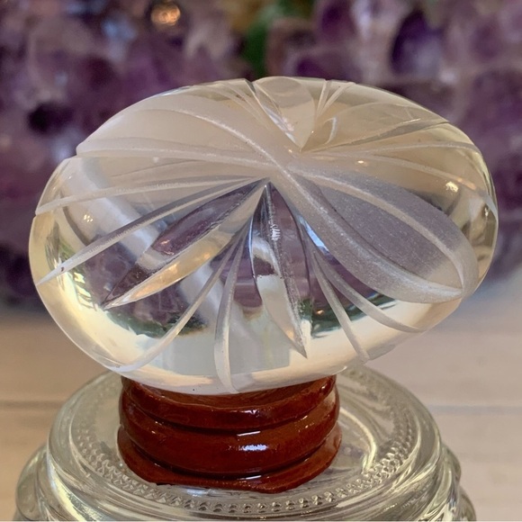 Vintage Ruckl Bohemian Czech Hand Cut Crystal Egg With Stand Original Box Label - Picture 8 of 16